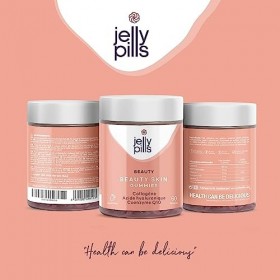 Jelly Pills® Collagène Gummies avec acide hyaluronique et coenzyme Q10 - sans sucres ajoutés - Anti-âge pour pour hydrater et