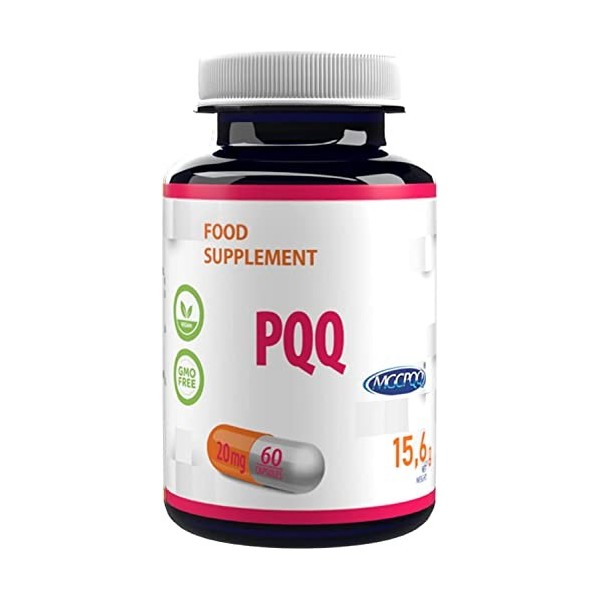 PQQ Pyrroloquinoline Quinone 20mg 60 Vegan Capsules, Certificat danalyse par AGROLAB Allemagne, Haute puissance, sans glut