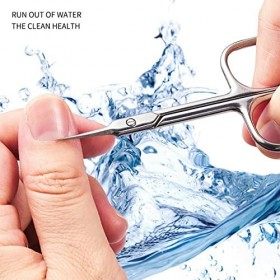 Ciseaux à Cuticules, Ciseaux Cuticules Professionnel Pointe Fine Incurvée, Lame Incurvée en Acier Inoxydable Ciseaux pour Ong