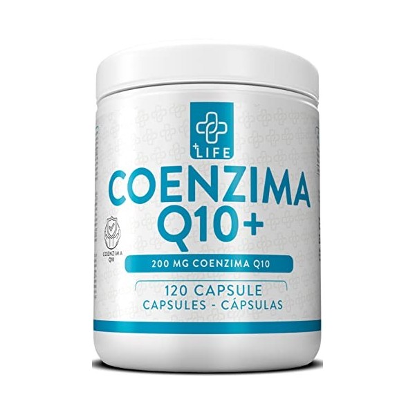 Coenzyme Q10 200mg PiuLife® • 120 Gélules de CoQ10 Antioxydant Anti-âge • Ubiquinone Q10 Coenzyme Complément Alimentaire Peau