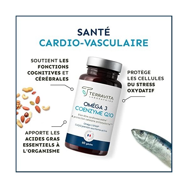 Coenzyme Q10 Ubiquinol Kaneka® + Oméga 3 Brevetés EPAX® | Poissons Sauvages | Système Cardiovasculaire - Immunitaire - Cérébr