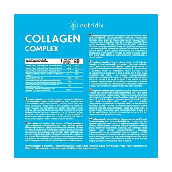 Coenzyme Q10 + Collagène + Acide Hyaluronique - Collagène Hydrolysé pour Peau, Cheveux et Articulations - Vitamine C, A, D, B