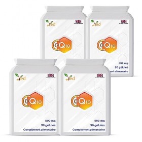 CoQ 10, Co Enzyme Q10 500 mg 360 gélules gélules , 1 an dapprovisionnement. Qualité garantie GMP