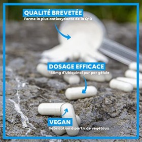 Ubiquinol - Coenzyme Q10 non oxydée | 500mg par gélule dosage élevé • 100% Pur • Assimilation maximale • Antioxydant • Sant