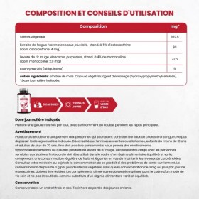 Protecardio - Aide à réguler le taux de cholestérol. Stérols Végétaux Phytostérols , Levure de Riz Rouge Monacoline K , Ast