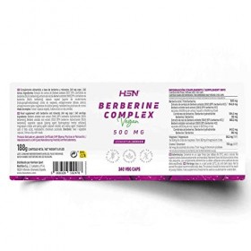 Berberine HCl de HSN | 500 mg | provenant de Berberis Aristata | Haute biodisponibilité | No-GMO, Végano, Sans gluten, Sans l