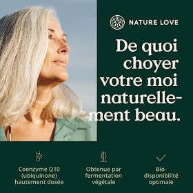 Coenzyme Q10 NATURE LOVE® - 200 mg par gélule - 120 gélules véganes pour 4 mois - obtenue par fermentation végétale - hauteme