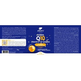 Golden Q10 de Natures Finest | 25mg de Q10 par Portion | 1000mg de Vitamine C par Portion et une Dose Quotidienne Complète d