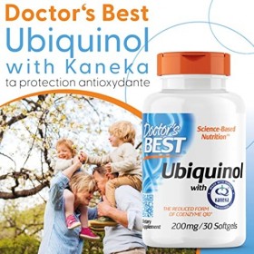 Doctors Best, Ubiquinol, avec Kaneka QH Ubiquinol, 200 mg, 30 Capsules, Coenzyme Q10, Hautement Dosé, Testé en Laboratoire, 