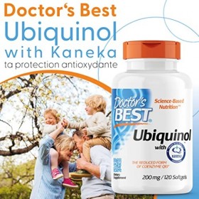 Doctors Best, Ubiquinol avec Kaneka, 200mg, 120 Capsules molles, Testé en Laboratoire, Sans Gluten, Sans Soja
