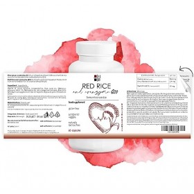 RIZ ROUGE et COENZYME Q10 | 60 capsules | riz rouge fermenté | pour votre COEUR et cholestérol | avec vitamine Q | Produit it
