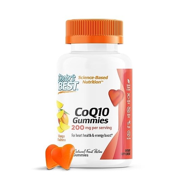 Doctors Best - CoQ10 Heart Health & Energy Boost Mango Madness 200 mg - 60 Gummies