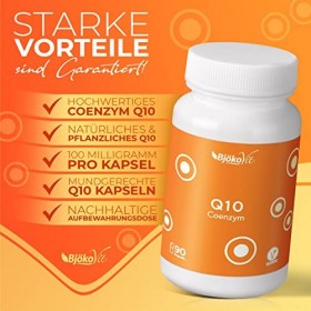Coenzym Q10 - nur 1 Kapsel mit 100mg je Tagesdosis - 90 vegane Kapseln - 3 Monate Reichweite - Hochwertiges Q10 aus pflanzlic