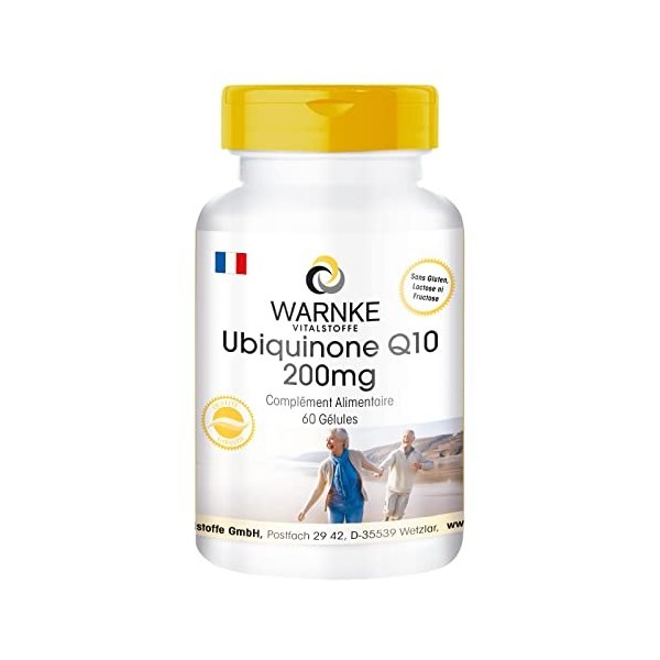 Ubiquinone Q10 200mg - 60 gélules - Forme active de la coenzyme Q10 | Warnke Vitalstoffe