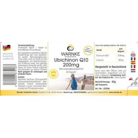 Ubiquinone Q10 200mg - 60 gélules - Forme active de la coenzyme Q10 | Warnke Vitalstoffe