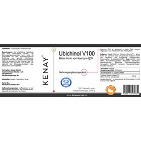 KENAY EUROPA Ubichinol - V100 forme active de Koenzyme Q10 - 100 mg - 300 gélules