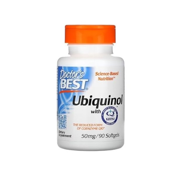 Doctors Best Ubiquinol 50mg avec Kaneka QH Antioxydant CoQ10 pour la santé cardiaque 90 gélules