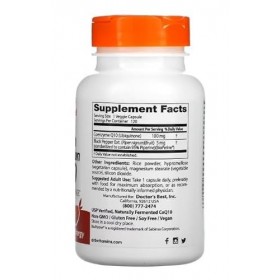 Doctors Best Coenzyme Q10 avec BioPerine, 100 mg,120 gélules, antioxydant pour la santé cardiovasculaire