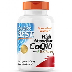 Doctors Best, High Absorption CoQ10 avec Bioperine Coenzyme Q10 , 100mg, 60 Capsules molles, Testé en Laboratoire, Sans Glu