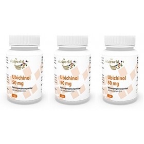 Pack de 3 Vita World Ubichinol 50mg 3 x 120 Capsules Antioxydants Q10 Made in Germany