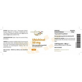 Pack de 3 Vita World Ubichinol 50mg 3 x 120 Capsules Antioxydants Q10 Made in Germany