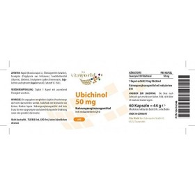 Pack de 3 Vita World Ubichinol 50mg 3 x 60 Capsules Antioxydants Q10 Made in Germany