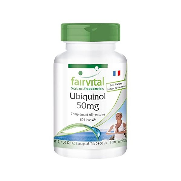 Fairvital | Ubiquinol 50mg par Licap - dose journalière 100mg - Kaneka QH - coenzyme bioactif - 60 Licaps®