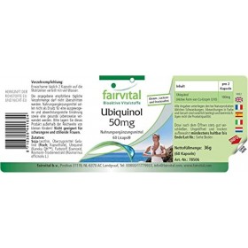 Fairvital | Ubiquinol 50mg par Licap - dose journalière 100mg - Kaneka QH - coenzyme bioactif - 60 Licaps®