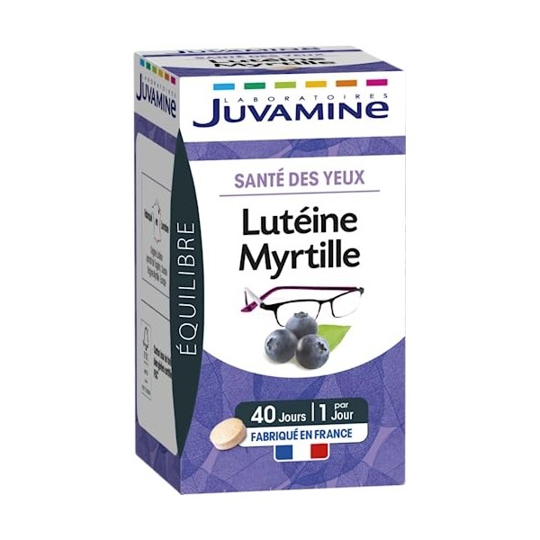 JUVAMINE Santé Soin du Corps Lutéine Myrtille, Beige/Rosé, 40 Unité Lot de 1 