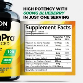 Complément pour la Santé des Yeux MacuPro - LUTÉINE, ZÉAXANTHINE + MESO-ZÉAXANTHINE - 33% PLUS ANTI-INFLAMMATOIRE Grâce à Blu