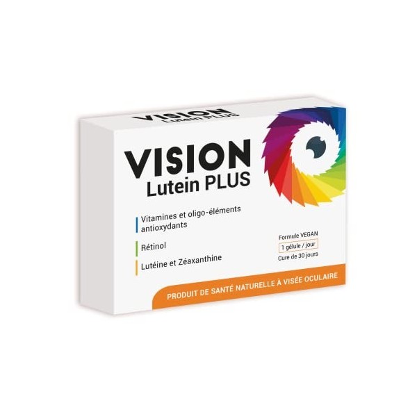 NUTRIEXPERT - Vision Lutein Plus - Améliore lacuité visuelle nocturne - Protège les cellules du stress oxydatif - Vegan - Sa