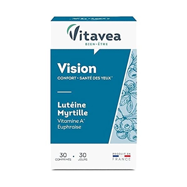 Vitavea - Complément Alimentaire Vision - Confort, Santé des Yeux, Fatigue Oculaire - Lutéine, Myrtille, Vitamine A, Euphrais