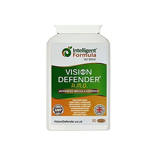 AREDS2 VISION DEFENDER AMD Supplément: lutéine, zéaxanthine, zinc, vitamine E - Formule AREDS 2 vitamines oculaires, minéraux