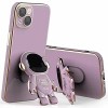 Générique TTVV Créatif Astronaute Support Coque pour iPhone 14 Pro Max,Galvanisé Ultra Mince Étui Housse de Protection Anti-R