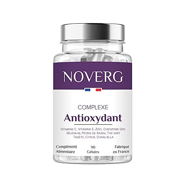 Antioxydant | Anti-Age Puissant + Belle Peau + Booster de Collagène | Vitamines C & E, Zinc, CoEnzyme Q10, Sélénium, Pépins d