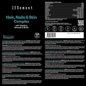 Complexe pour les Cheveux, les Ongles et la Peau, avec Vitamines, Minéraux et Biotine, 120 Gélules | Traitement Anti Chute de
