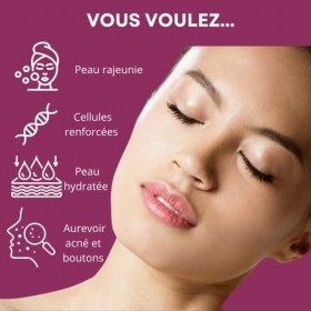 Antioxydant Puissant Beauté de la Peau| Poudre de Bardane + Extrait de Pépins de Raisin OPC et d’olive + Poudre de pétales de