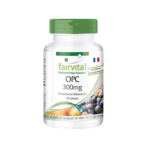 Fairvital | OPC 300mg VEGAN - Fortement dosé - 90 capsules - oligo-proanthocyanidines