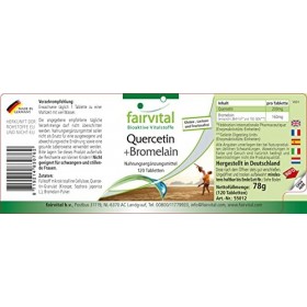 Fairvital | Quercétine plus Bromélaïne - 120 Comprimés - Végan - Effet synergique - Dosage sûr
