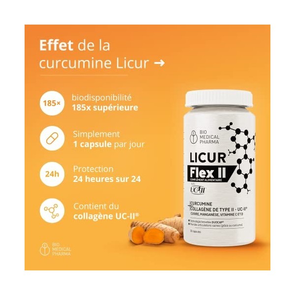 Curcumine liquide NovaSOL® avec Collagène UC-II®, Vitamine C et D, Manganèse et Cuivre | Biodisponibilité 185x plus élevée sa