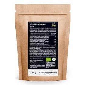 Biotiva Poudre de myrtilles sauvages bio 150g - Vaccinium myrtillus - Poudre de myrtilles lyophilisées - Sans agent de sépara...