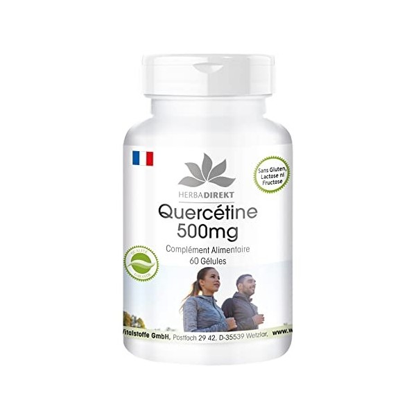 Quercétine 500mg - 60 gélules - vegan - Hautement dosé | HERBADIREKT by Warnke Vitalstoffe Curcuma