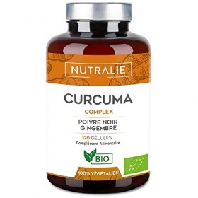 CURCUMA BIO Gélules - Pipérine et Curcumine - 1300mg Haute Dose - Poivre Noir et Gingembre - 120 Gélules Organic Turmeric Bla...