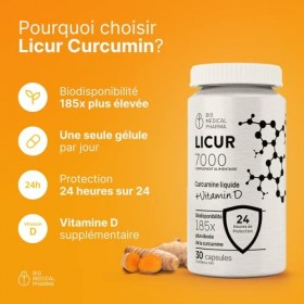 Curcumine liquide avec vitamine D NovaSOL® | Biodisponibilité 185x supérieure sans pipérine | 1 gélule par jour | correspond ...