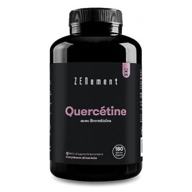 Quercétine 500 mg, avec Bromélaïne, 180 Gélules | Anti-âge, Vieillissement en bonne santé, Antioxydant | Ingrédents 100% Natu...