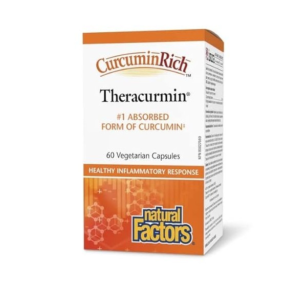 Natural Factors, CurcuminRich Theracurmin, Extrait de Curcuma, 30mg de Curcumine, Haute Biodisponibilité, 60 Capsules végétal...