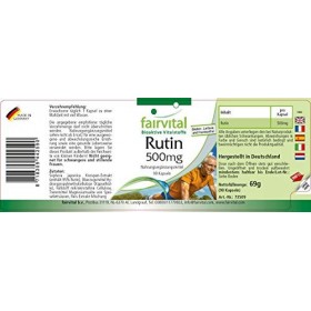 Fairvital | Rutine 500mg - Extrait de Sophora japonica contient 95% rutine 90 gélules VEGAN Curcuma