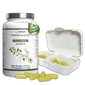 Quercétine - 180 gélules de 510 mg - 6 mois - Boîte à pilule incluse - Qualité supérieure - Végétalien et naturel, à base de ...