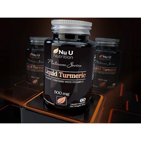 Turmeric Curcuma Capsules Liquide avec Vitamine D 185 plus de Biodisponibilité NovaSOL® Curcumine, 60 Capsules, Premium Tur
