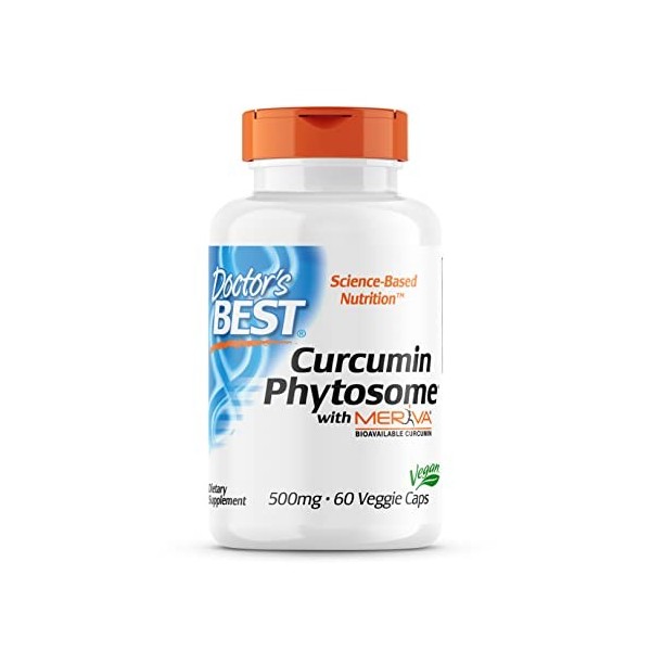 Doctors Best, Curcumine Phytosome Phytosomes de Curcumine avec Meriva, 500mg, 60 Capsules végétaliennes, Testé en Laborato